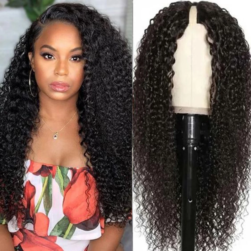 $50 OFF Full $51 | Code: SAVE50 Air Wig Jerry Curly V Part Wigs Real Scalp No Leave Out