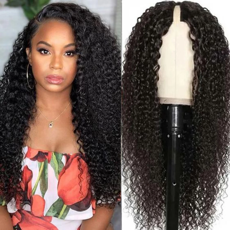 Sencond Wig Only 10 Air Wig Jerry Curly V Part Wigs Real Scalp No L KLAIYI