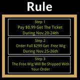 Klaiyi $0.99=Free Wig Ticket | Get The Free Wig Valued $199  Flash Sale