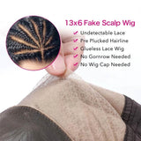 Klaiyi Straight 13x4 Deep Parting Pre Made Lace Wig 100% Human Hair Wigs 150% Density