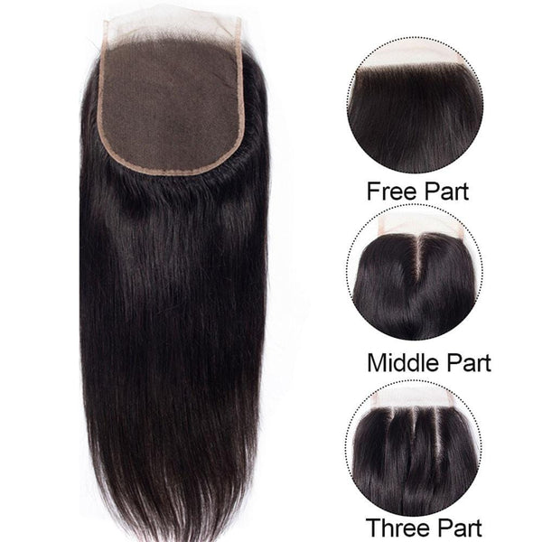 Klaiyi 9A Brazilian Straight Hair 4X4 Lace Closure