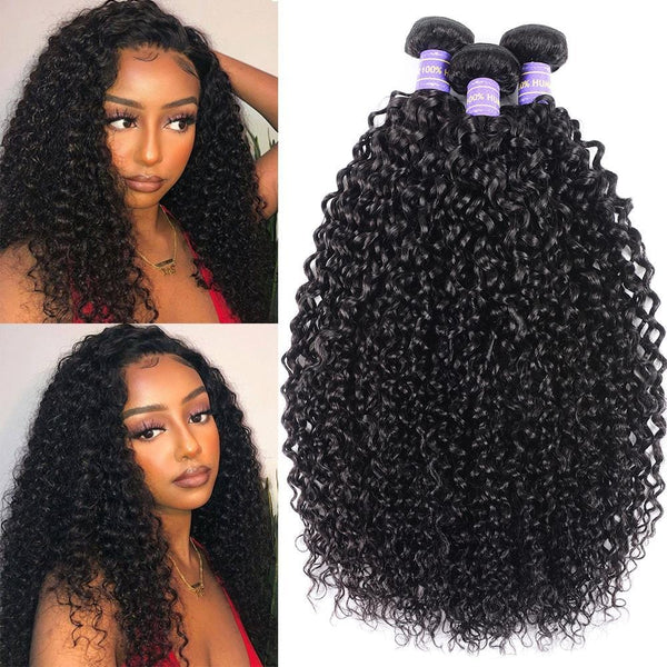 Klaiyi Remy Hair Brazilian Curly Hair Virgin Human Hair Weaves 3 Bundles/Pack Youth Series