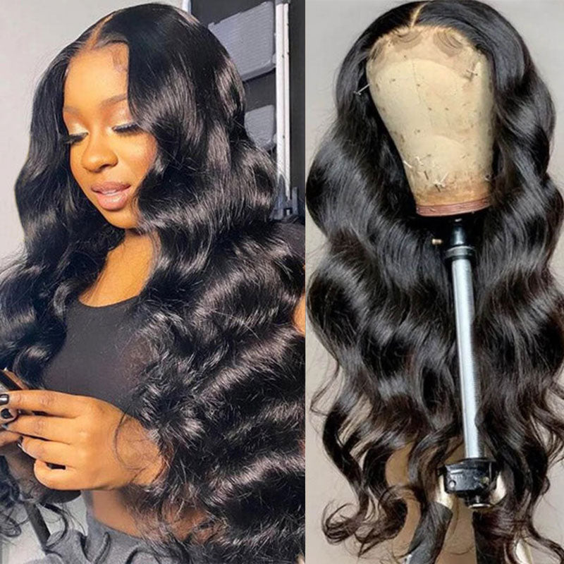 Buy 1 Get 1 Free,Code:BOGO | Klaiyi Put On and Go Pre Cut Lace Body Wave Wig with Breathable Cap