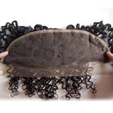 Klaiyi Brazilian Curly Hair 13x4 Lace Frontal Closure Natural Color