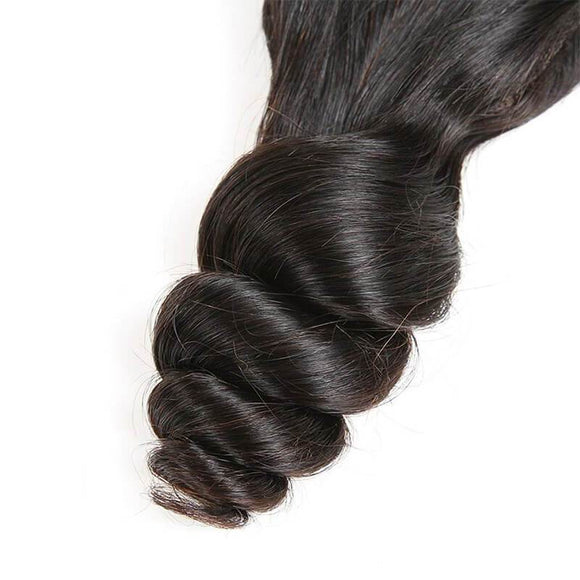 Indian Loose Wave  3 Bundles with 13*4 Ear to Ear Lace Frontal Closure-Klaiyi Hair