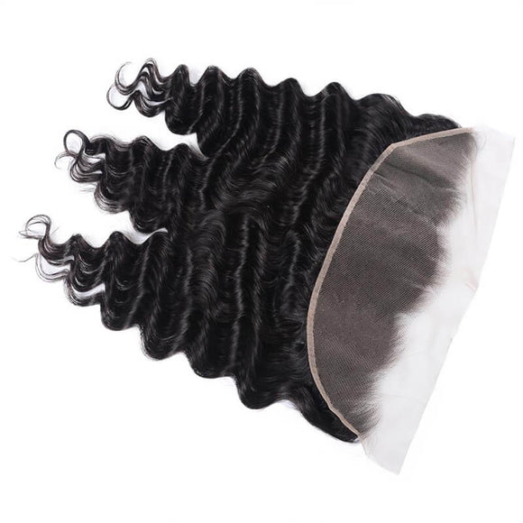 Klaiyi Indian Loose Deep Wave 3 Bundles with Frontal Closure on deals