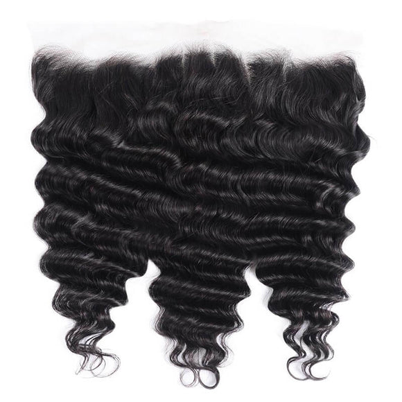 Klaiyi Indian Loose Deep Wave 3 Bundles with Frontal Closure on deals