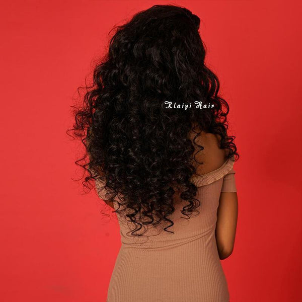 Klaiyi Hair 4Pcs/Pack Peruvian Loose Wave Virgin Human Hair Weave Bundles