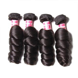 Brazilian Loose Wave Hair 4 Bundles with 4*4 Lace Closure Deals-Klaiyi Hair