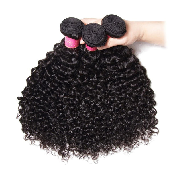 Klaiyi Hair 3 Bundles 100% Virgin Human Hair Curly Wave Hair Weft Deals Jerry Curly Flash Sale