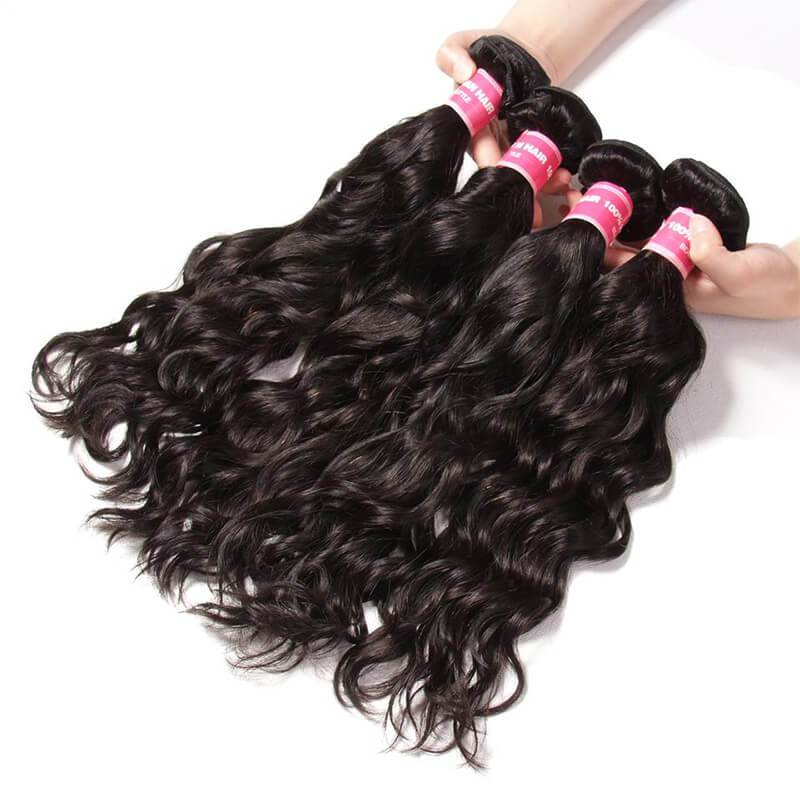 Klaiyi Peruvian Virgin Hair Natural Wave 4 Bundles Human Hair Weaves