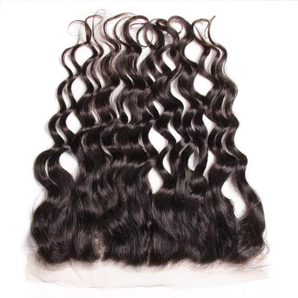 Lot de 3 paquets de cheveux vierges malaisiens ondulés naturels de qualité 8A avec fermeture frontale en dentelle d'oreille à oreille - Klaiyi Hair