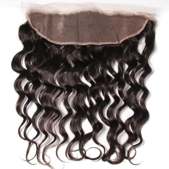 Lot de 3 paquets de cheveux vierges malaisiens ondulés naturels de qualité 8A avec fermeture frontale en dentelle d'oreille à oreille - Klaiyi Hair