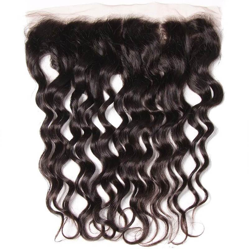 Klaiyi Peruvian Natural Wave 4 Bundles with 13*4 Ear to Ear Lace Frontal Closure Deals