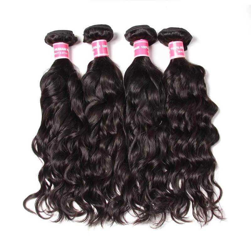 Klaiyi Brazilian Virgin Hair Natural Wave 4 Bundles Human Hair Weaves