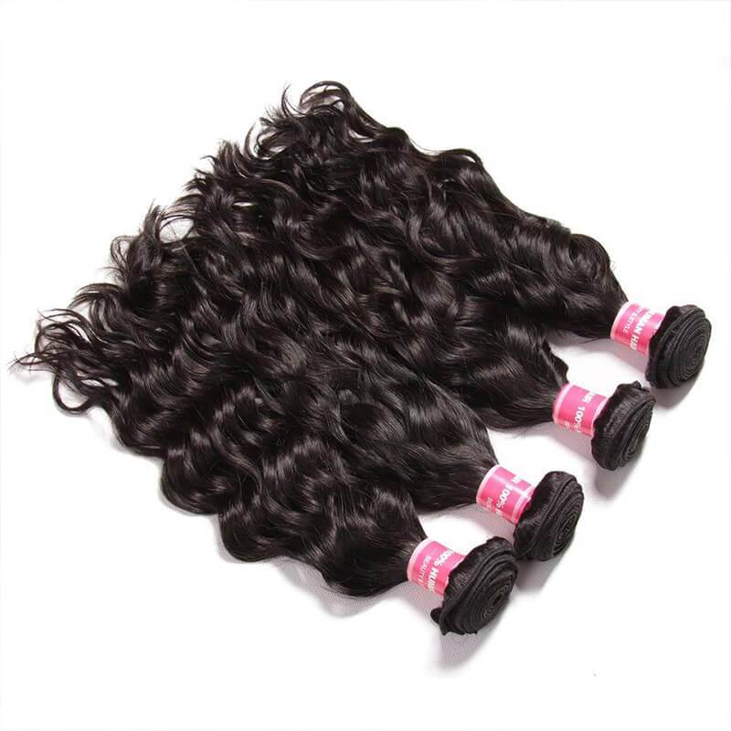 Klaiyi Brazilian Virgin Hair Natural Wave 4 Bundles Human Hair Weaves