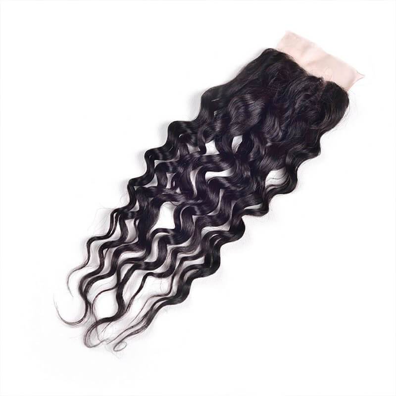 Klaiyi 8A  4 Bundles Brazilian Natural Wave Virgin Hair with lace Closure Human Hair Extension