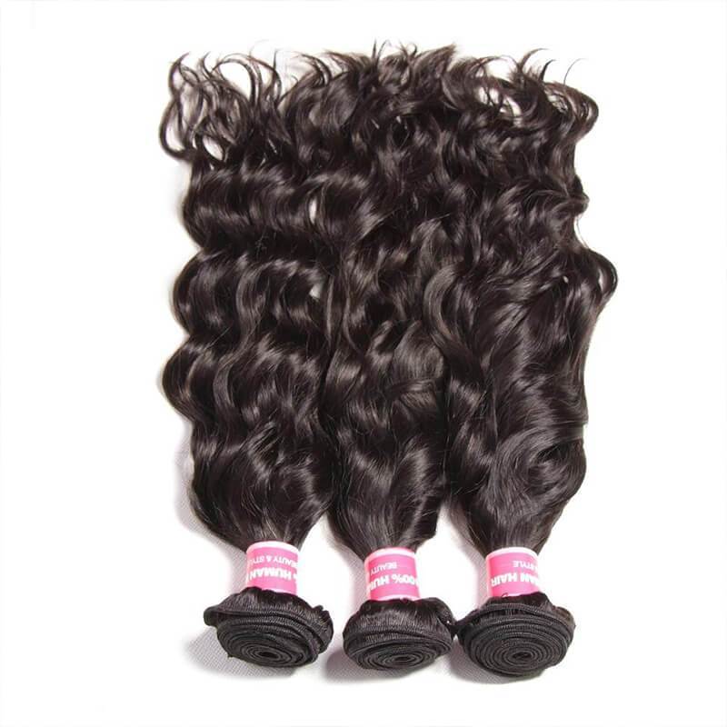 Klaiyi Indian Natural Wave Virgin Human Hair Weave Extensions 3pcs/Pack