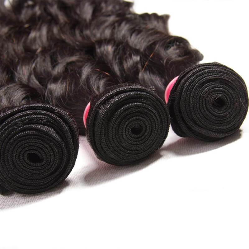 Klaiyi Indian Natural Wave Virgin Human Hair Weave Extensions 3pcs/Pack