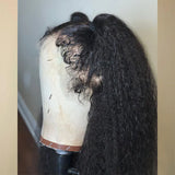 Buy 1 Get 1 60% OFF,Code:OFF60 | 4c Hairline Kinky Edge Yaki Straight Wig Kinky Straight Lace Front Wig Virgin Human Hair
