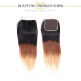 Ombre T1B/4/27 Human Hair Lace Closure 4*4 Straight Hair Closure-Klaiyi Hair