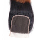 Ombre T1B/4/27 Human Hair Lace Closure 4*4 Straight Hair Closure-Klaiyi Hair