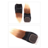 Ombre T1B/4/27 Human Hair Lace Closure 4*4 Straight Hair Closure-Klaiyi Hair
