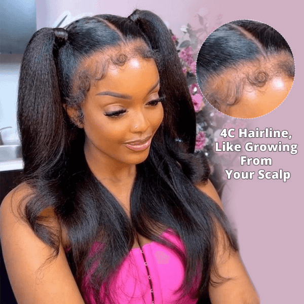 Extra 50% Off Code HALF50  | Klaiyi Natural Kinky Straight Pre-cut Lace Wear and Go Wig