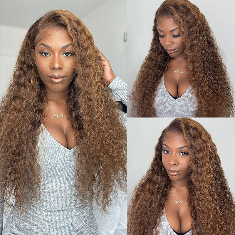 Klaiyi Honey Butta Brown Suga Color Lace Front Wig Jerry Curl Brown Golden Human Hair Mary K Recommend