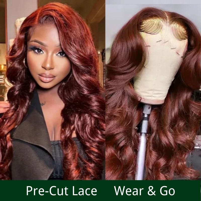 All Wigs Under $100 | Klaiyi Pre-Cut 180% Reddish Brown Color Lace Wig Human Hair Flash Sale