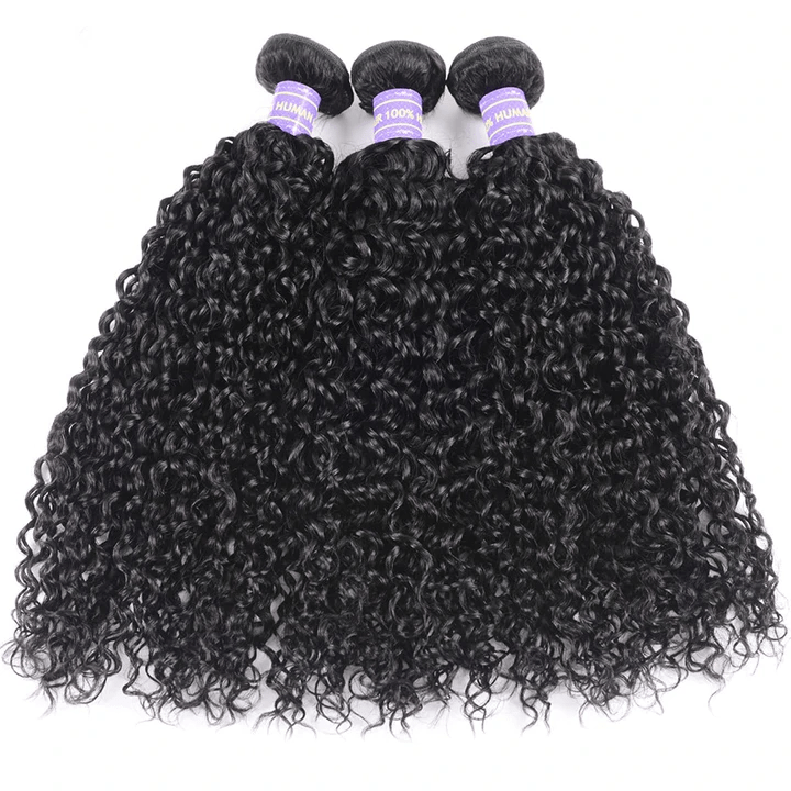 Klaiyi Hair Jerry Curly Remy Human Hair Weaving 3 Bundles Flash Sale