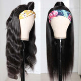 Flash Sale For No Glue & No Sew In Headband Wig 150% Density Straight/ Body Wave Scarf Wigs