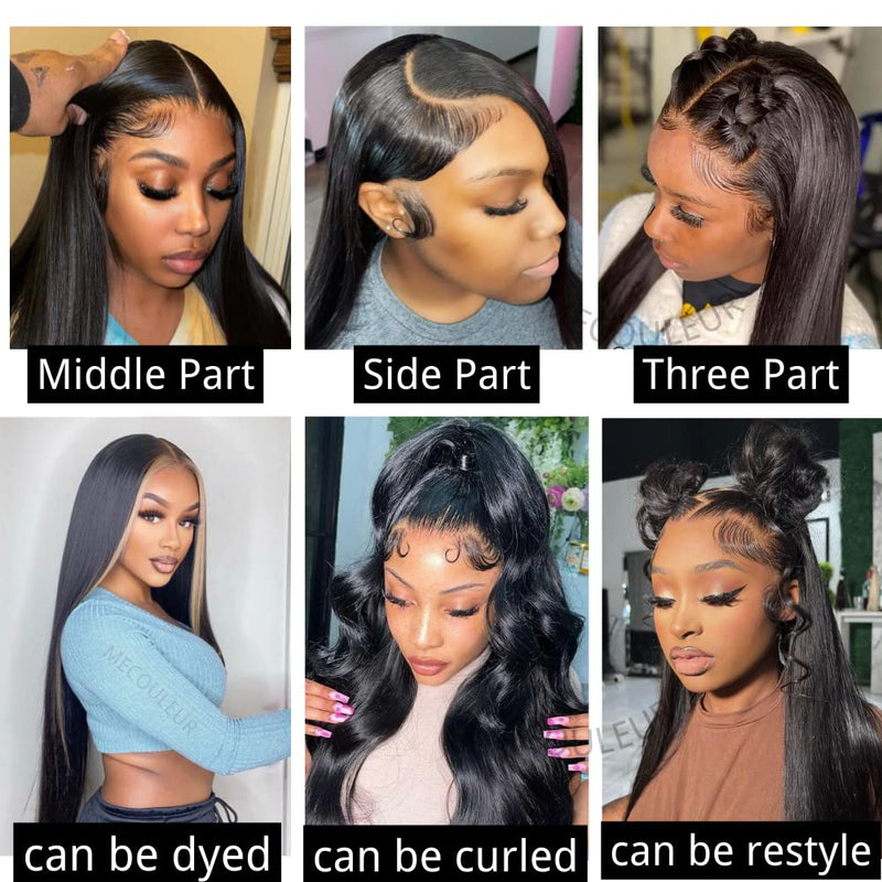 Klaiyi 13x4 Invisible Lace Frontal Straight Hair Wigs Pre Plucked Baybyhair 100% Human Hair Wigs