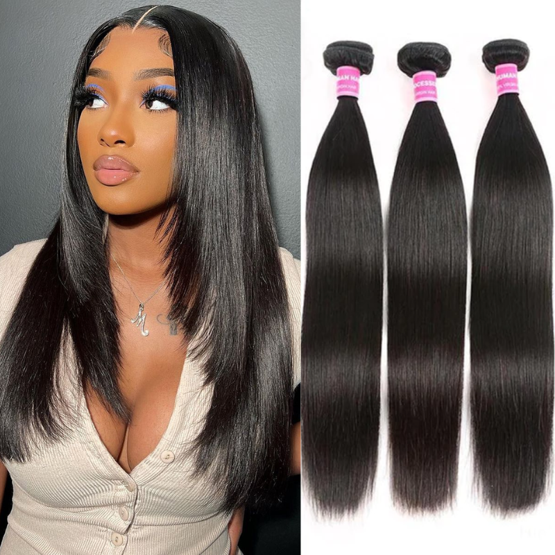 Klaiyi 3 Bundles Brazilian Straight Virgin Human Hair 100% Unprocessed Virgin Human Hair Extension Flash Sale