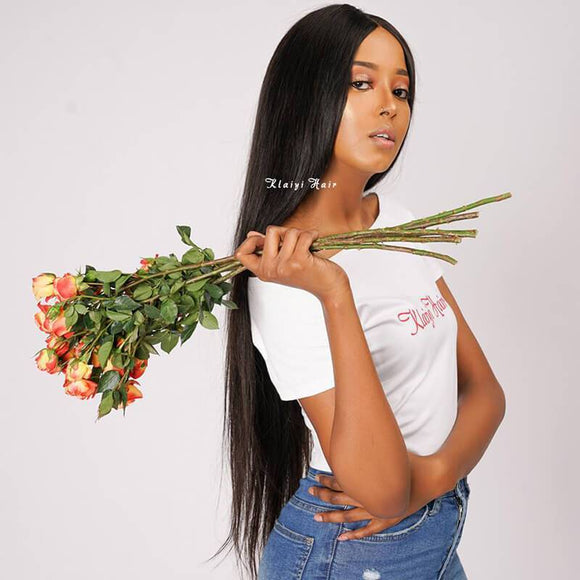 Peruvian Straight Hair 4 Bundles with Lace Closure Deals-Klaiyi Hair
