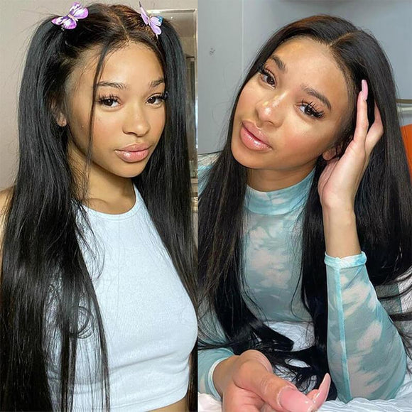 Klaiyi Remy Hair Cheveux Brésiliens Lisses, 3 paquets/ensemble, Tissages en Cheveux Humains, Gamme Jeunesse