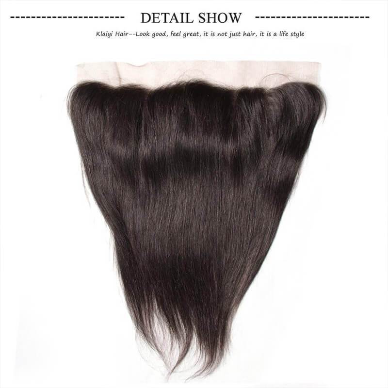 Peruvian Straight Hair 4 Bundles with Lace Frontal Closure Deals- Klaiyi Hair