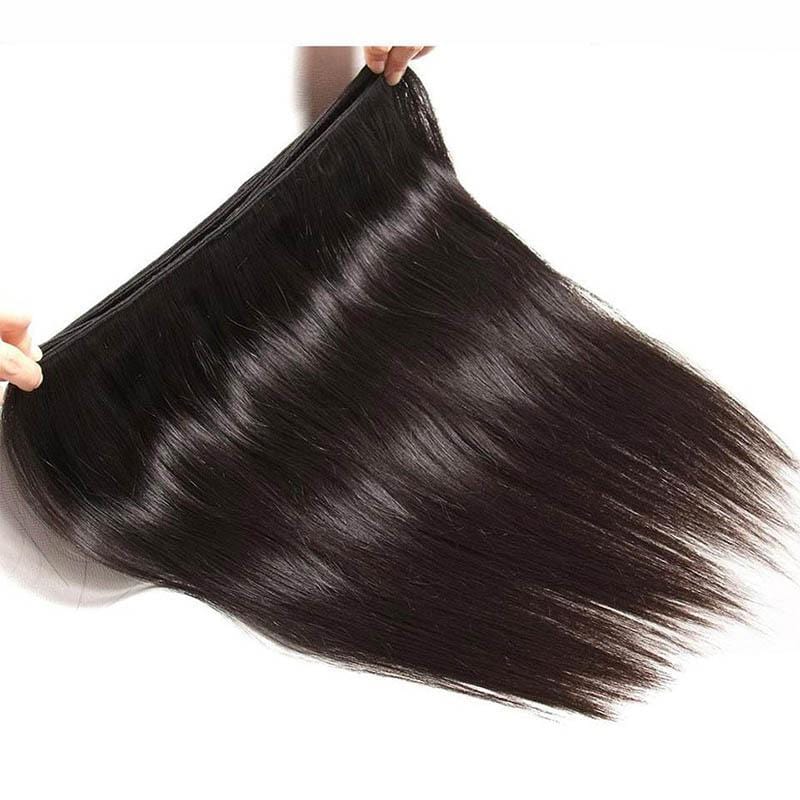 Klaiyi Indian Straight Hair 3 Pcs with 4*4 Lace Closure Deals