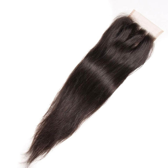 Peruvian Straight Hair 4 Bundles with Lace Closure Deals-Klaiyi Hair