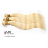 Klaiyi 613 Blonde Straight  Human Hair 3 Bundles with 13*4 Lace Frontal Closure