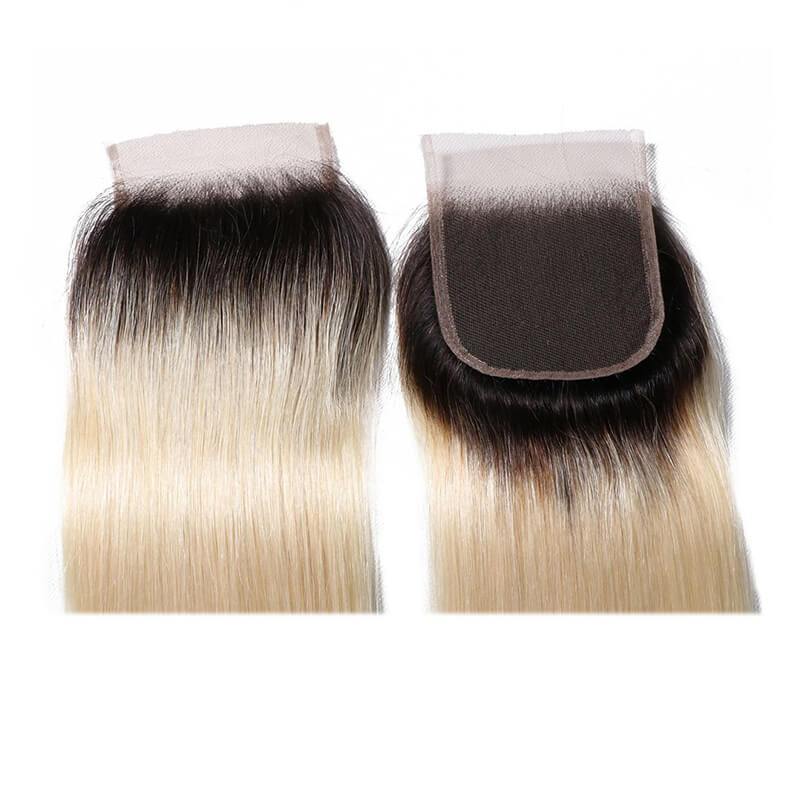 Klaiyi 1B/613 T color 4*4 Straight Lace Closure on Deals