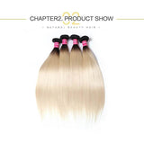 Klaiyi 4 Bundles Straight Ombre Hair Weave 1b/613, 2 Tone Color Ombre Human Hair Extensions