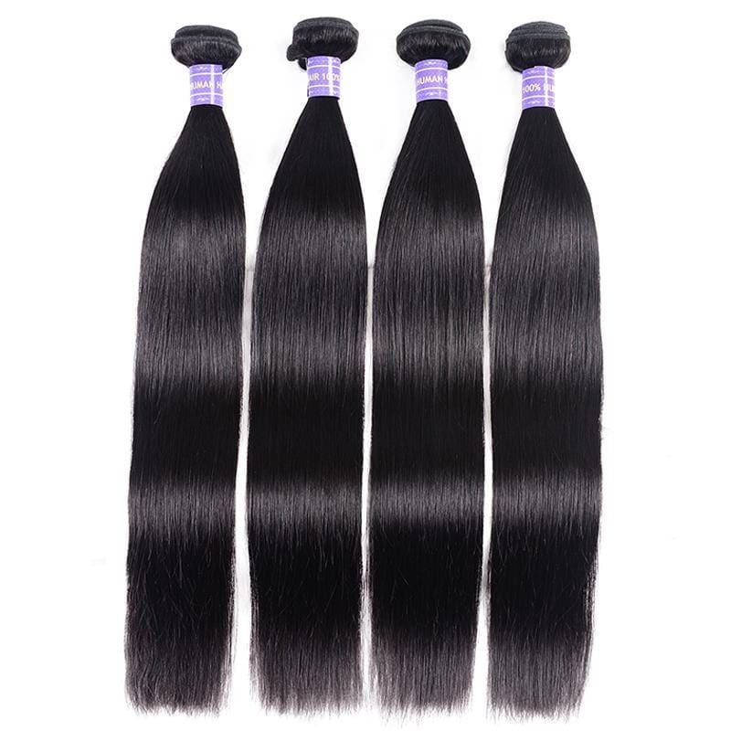 Klaiyi Remy Hair Brazilian Straight Hair Bundles 4pcs/pack Human Hair Extensions Natural Color Youth Series