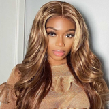 Klaiyi Ombre Honey Blonde Highlight 4x4 Lace Closure Wig 13x4 Lace Front Body Wave Wig Flash Sale
