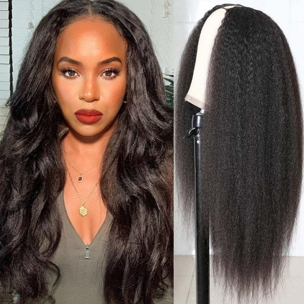 BOGO FREE| Reddish Brown Lace Front Wig & Free Kinky Straight Glueless U Part Wig Flash Sale