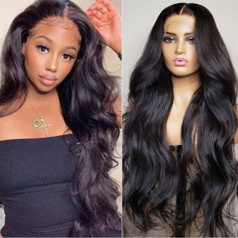 Klaiyi 5x5 HD Invisible Lace Closure Wigs Body Wave Glueless Wigs Melted All Skin 13x4 Transparent Lace Wig Human Hair