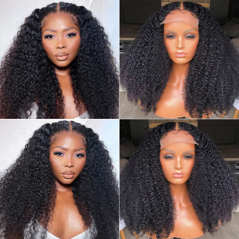 Extra 50% Off Code HALF50 | Klaiyi 4c Kinky Curly Lace Wig Virgin Human Hair For Women