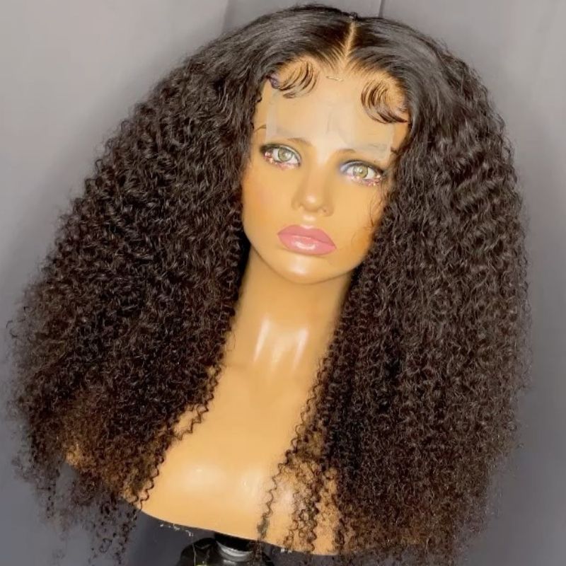 Klaiyi Kinky Curly 5x5 HD Transparent Lace Closure Glueless Wig 180% Density Flash Sale