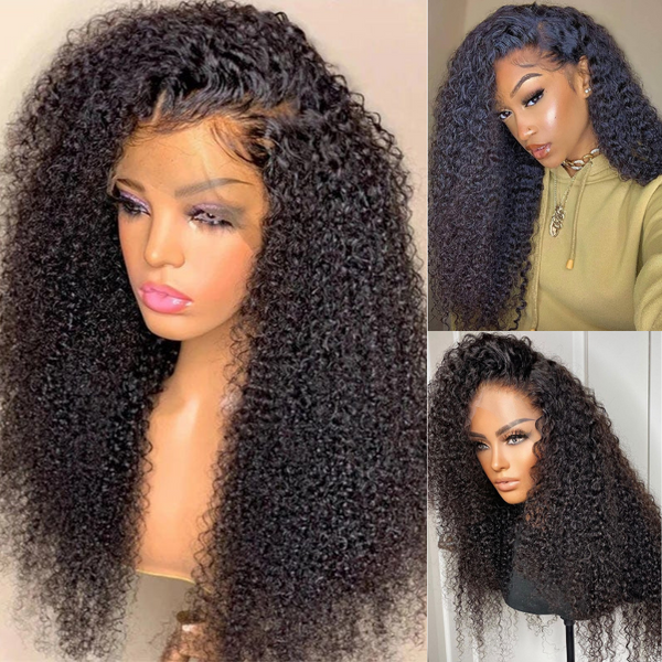 Klaiyi 70% Off Super Flash Sale Kinky Curly or Jerry Curly 13x4 Lace Front Wig Virgin Human Hair