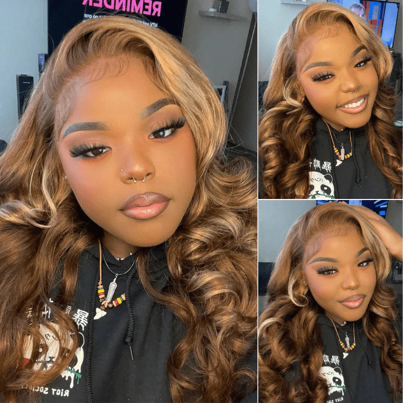 Buy 1 Get 1 60% OFF,Code:OFF60 | Klaiyi Ombre Highlight Lace Front Wig Body Wave Or Jerry Curl Natural Density